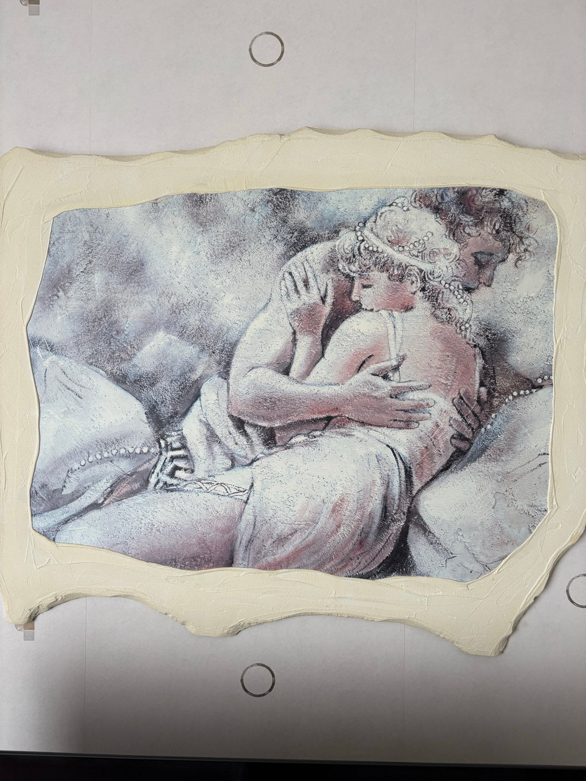 Romantisch Gipsen Wanddecoratie - Liefdespaar, Groep mensen, Gips, Ophalen of Verzenden, Wanddecoratie