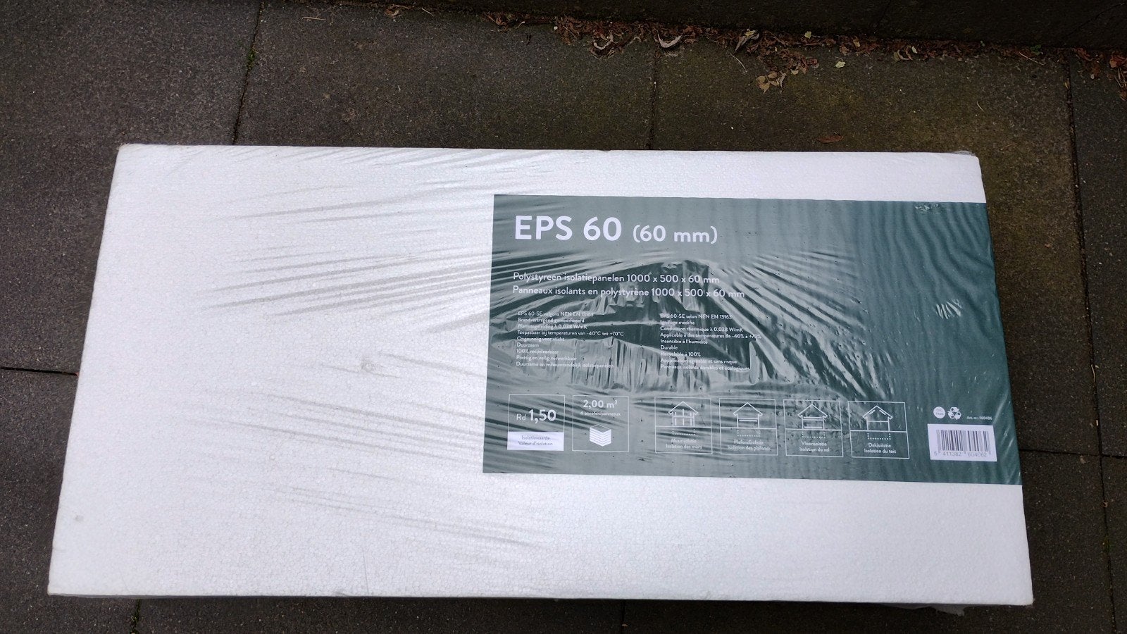 EPS 60 Polystyreen isolatieplaten 60mm - 2m² per pakket, Ophalen, 4 tot 8 cm, Nieuw, Minder dan 5 m²