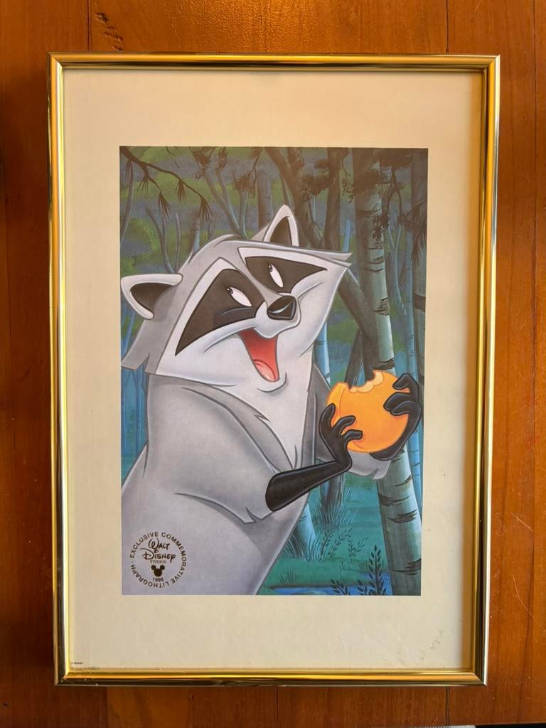 Pocohontas wasbeer litho. Walt disney, Ophalen of Verzenden