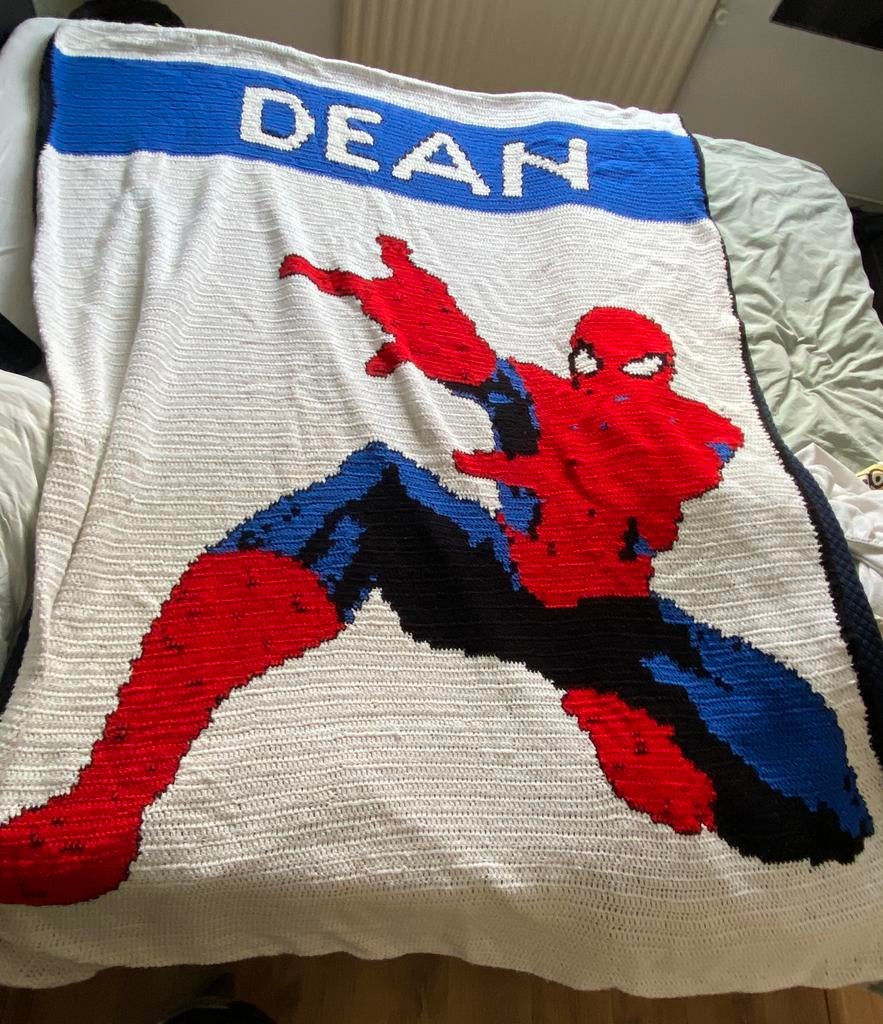 Kinder deken spiderman met naam Dean, Ophalen of Verzenden, Zo goed als nieuw, Deken