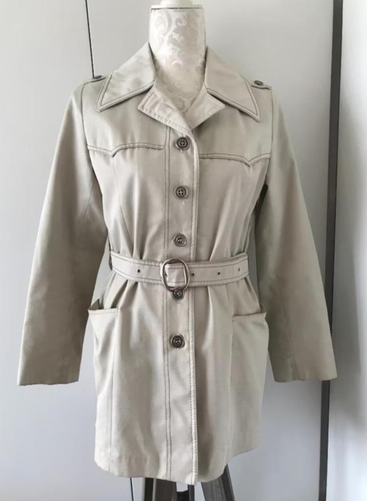 Vintage Halflange Trenchcoat, Ophalen of Verzenden, Zo goed als nieuw, Maat 36 (S), Overige kleuren