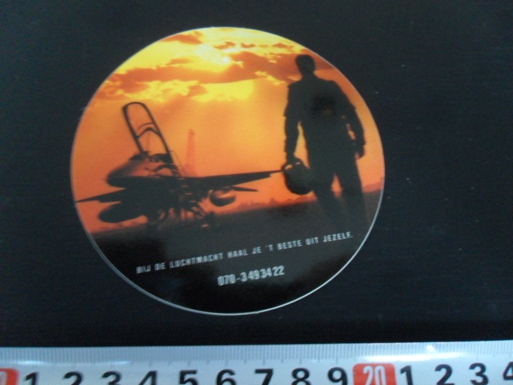 sticker Leger Luchtmacht Bij de luchtmacht haal je 't beste, Verzamelen, Ophalen of Verzenden, Zo goed als nieuw