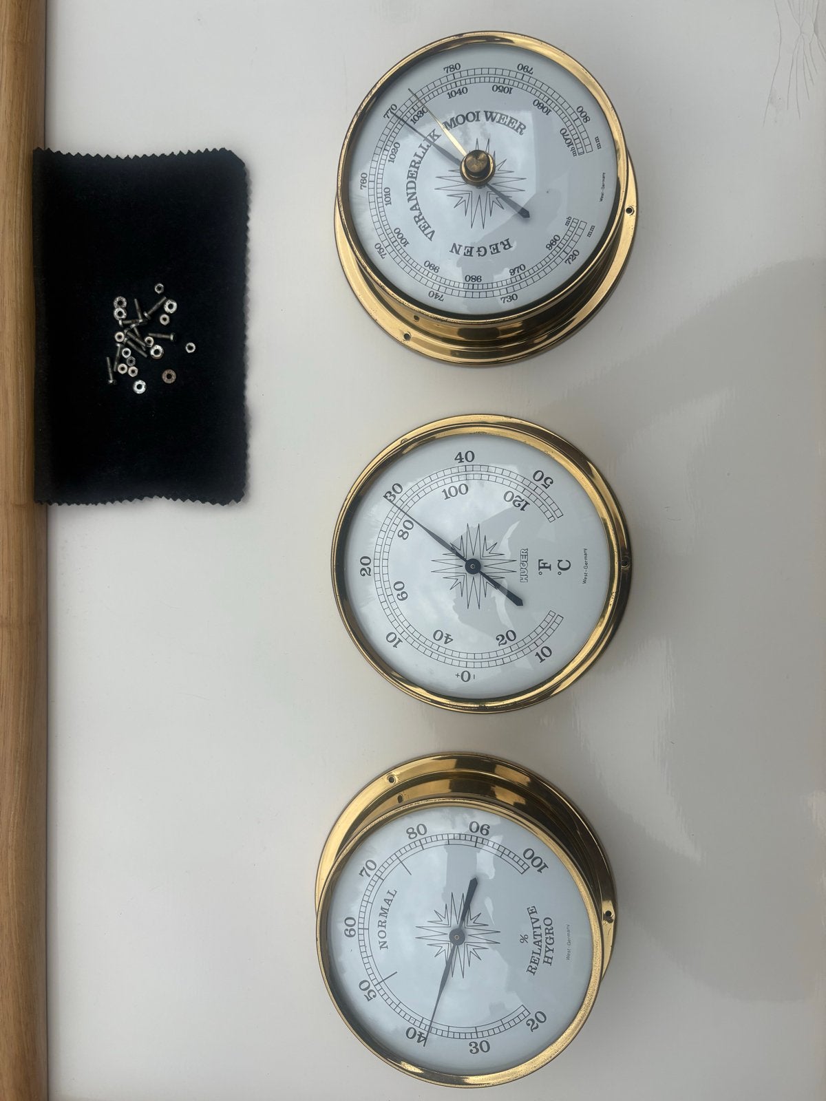 Vintage Weerstation: Barometer, Thermometer, Hygrometer, Audio, Tv en Foto, Weerstations en Barometers, Ophalen of Verzenden, Gebruikt