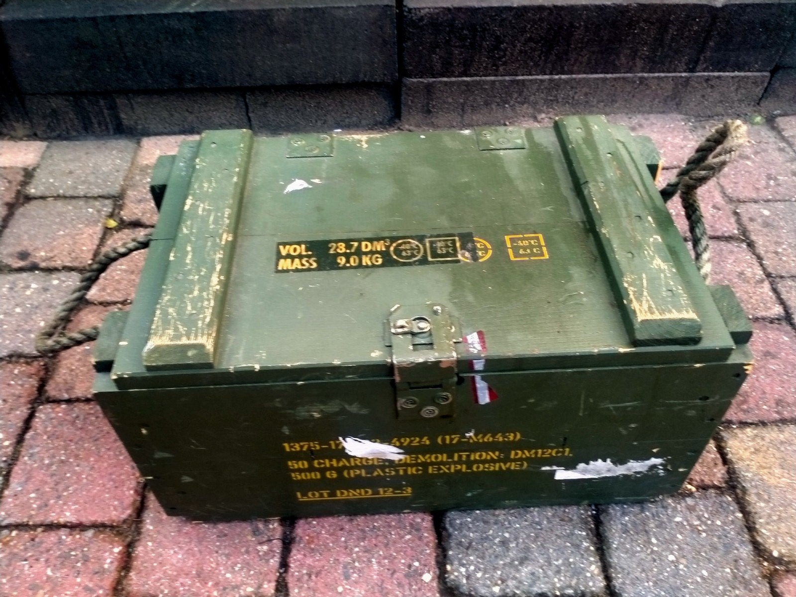 Munitiekistje - Groen Houten Opbergkistje, Ophalen, Landmacht, Overige gebieden, Kist of Geocache