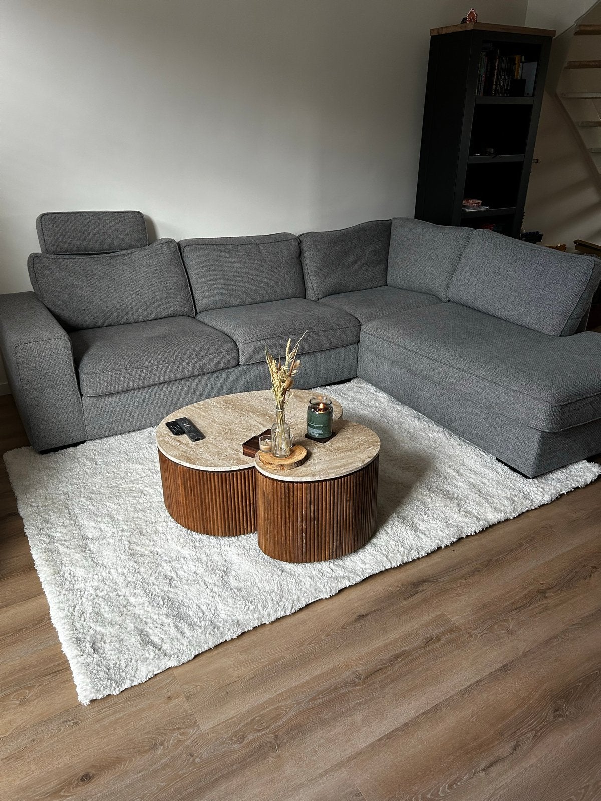 Comfortabele L-vormige hoekbank - 277 cm breed, Huis en Inrichting, Ophalen, 250 tot 300 cm, Gebruikt, 100 tot 125 cm