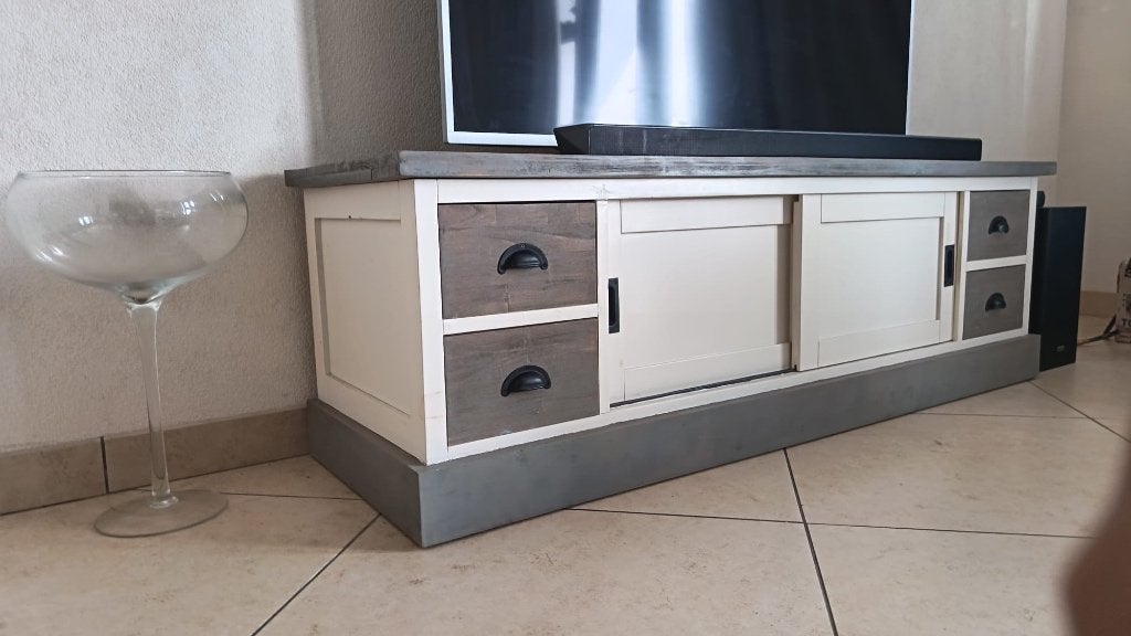 TVmeubel, Huis en Inrichting, Ophalen, Landelijk/modern, 150 tot 200 cm, Zo goed als nieuw