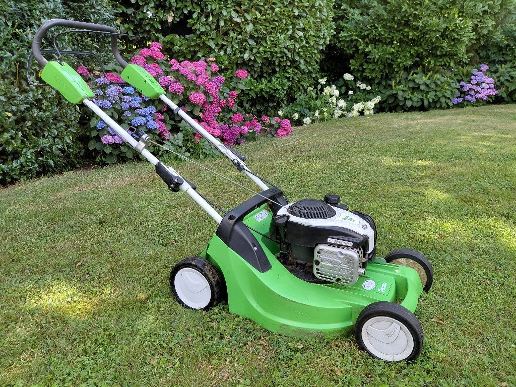 grasmaaier benzinemotor, Tuin en Terras, Grasmaaiers, Ophalen, Gebruikt, Benzine-grasmaaier, 40 t/m 49 cm
