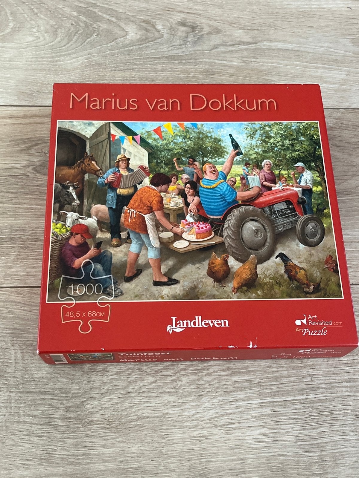 Marius van Dokkum Landleven Puzzel Tuinfeest 1000 stukjes, Hobby en Vrije tijd, Denksport en Puzzels, Zo goed als nieuw, Legpuzzel