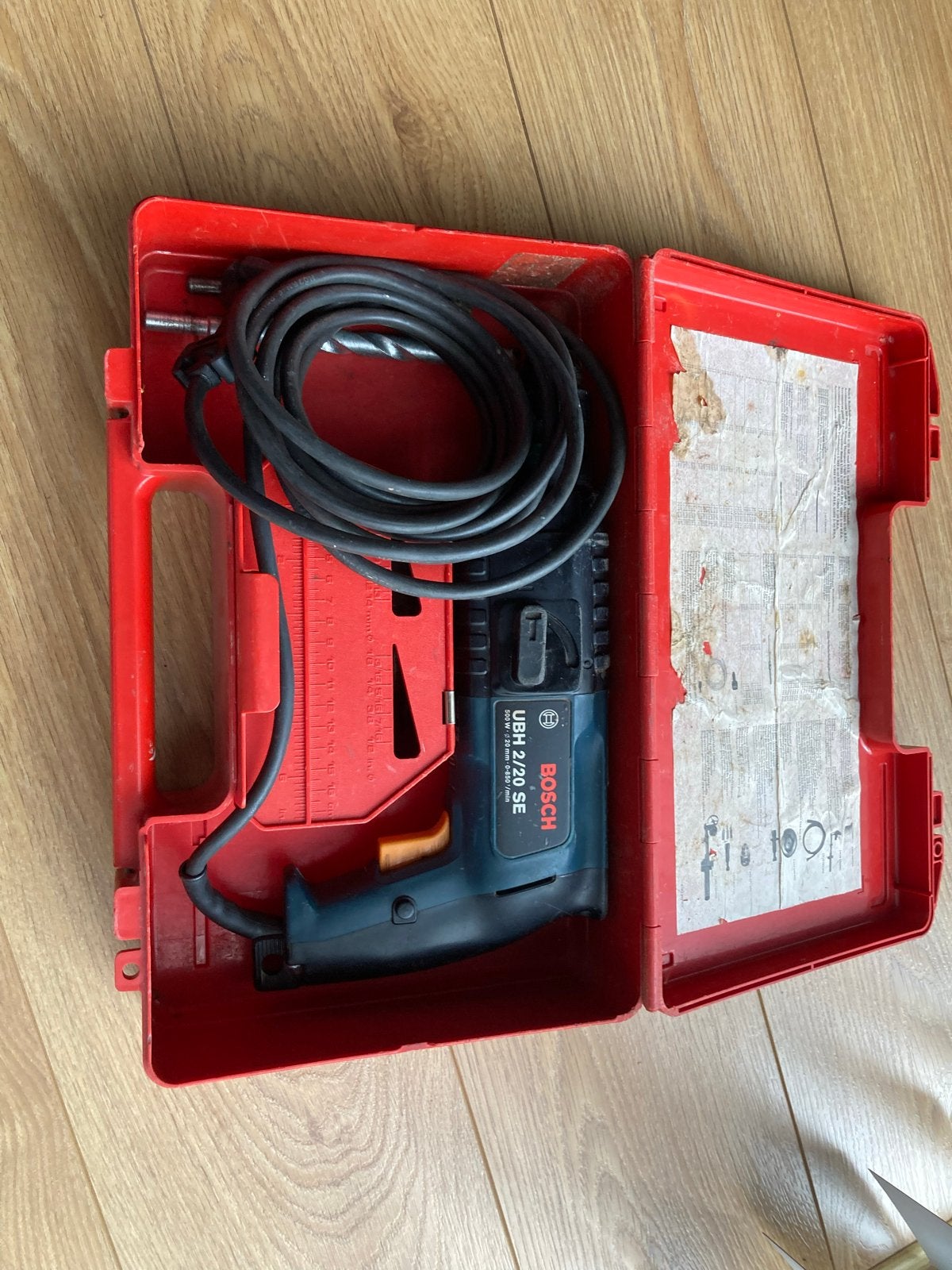 Bosch UBH 2/20 SE Boorhamer met borenset in koffer, Ophalen, Boor- en/of Breekhamer, Klopboormechanisme, Gebruikt