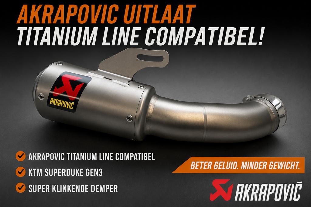 Akrapovic Titanium demper voor KTM Super duke 1290r Gen3, Ophalen of Verzenden