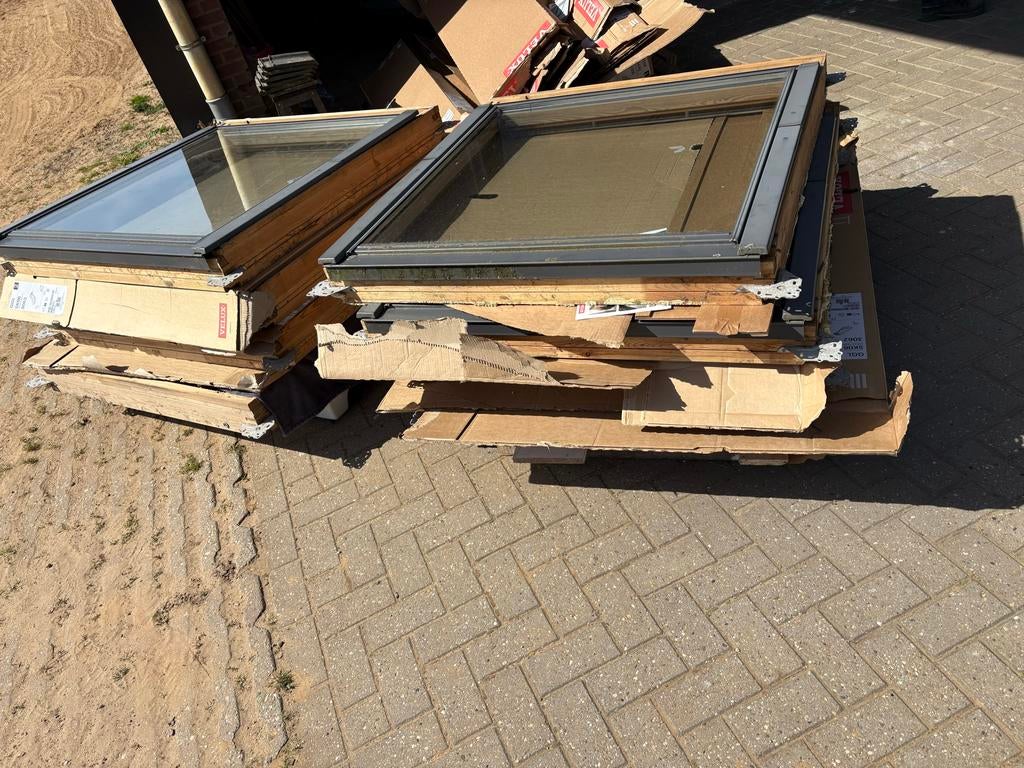 3 xDakramen GGL S06 114x118 met gootstukken - Goede staat, Doe-het-zelf en Verbouw, Glas en Ramen, Ophalen, Gebruikt, Minder dan 80 cm