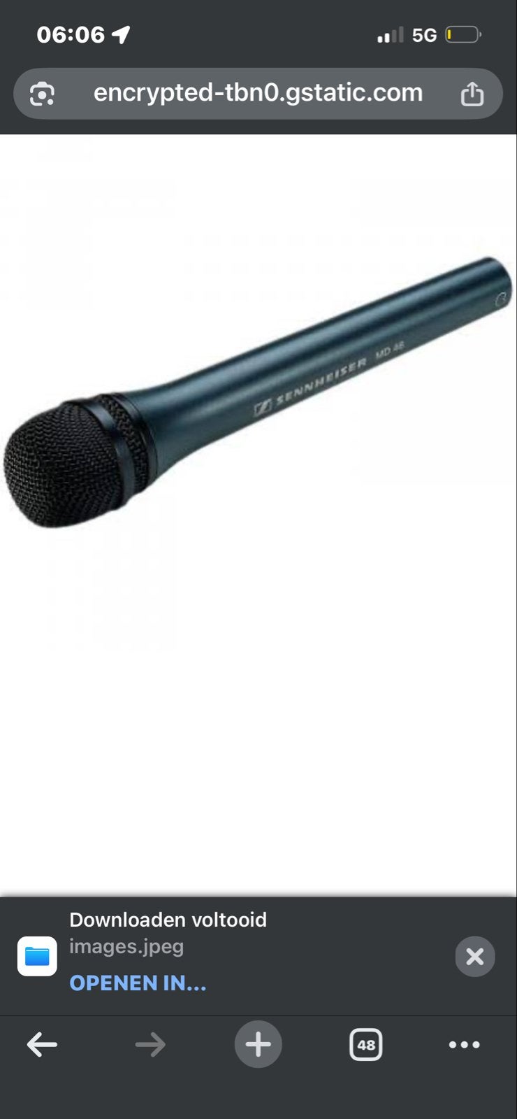 Sennheiser MD 46 Dynamische Interview Microfoon, Ophalen of Verzenden, Gebruikt, Overige typen
