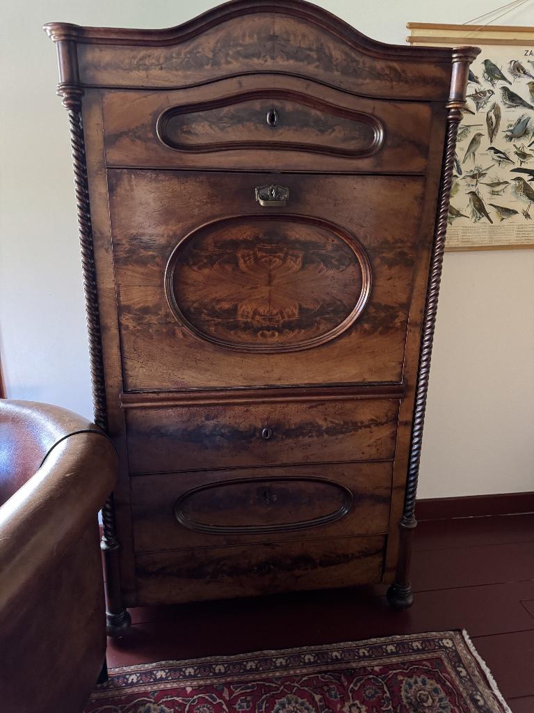 Unieke Antieke klepsecretaire, Antiek en Kunst, Ophalen