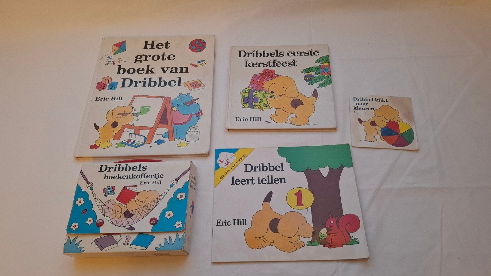 Dribbel boekenpakket - 5 boeken en een koffer, Gelezen, Fictie algemeen, Jongen of Meisje, Ophalen of Verzenden