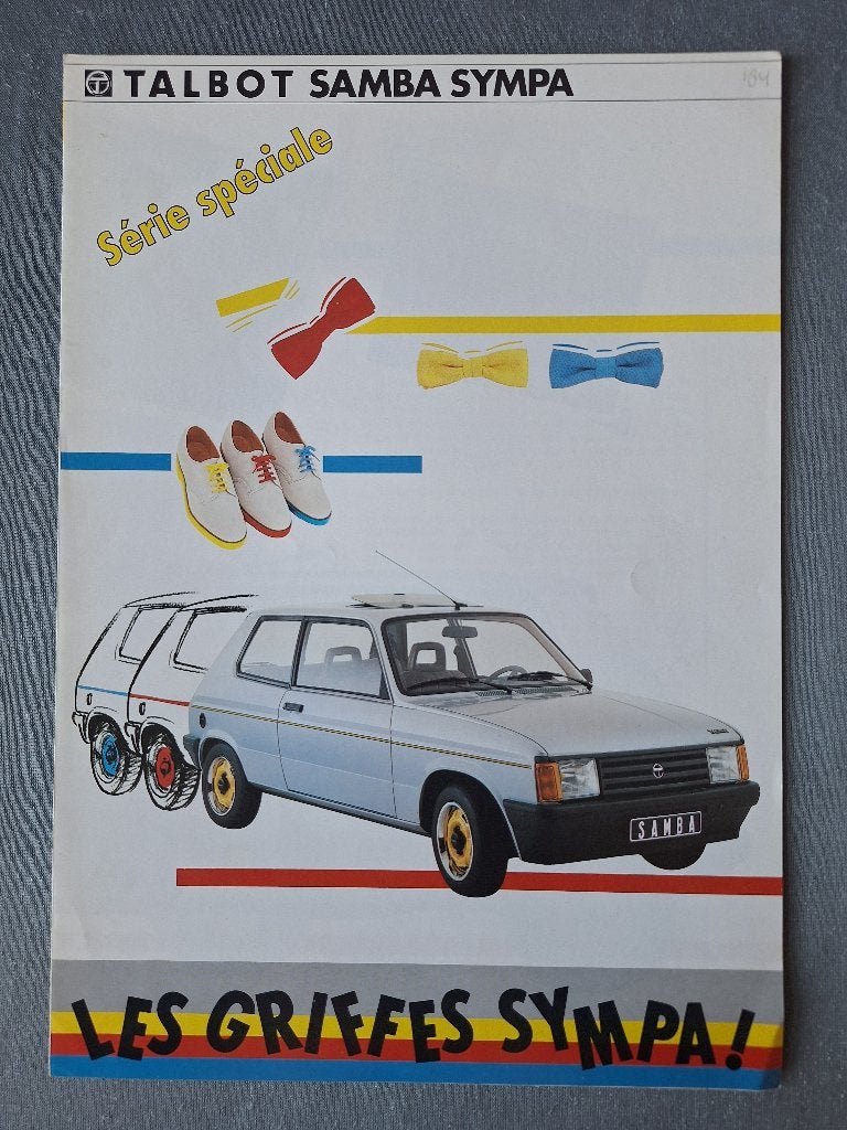 Brochure TALBOT SAMBA SYMPA - 1984 Frans, Verzenden, Gelezen, Overige merken