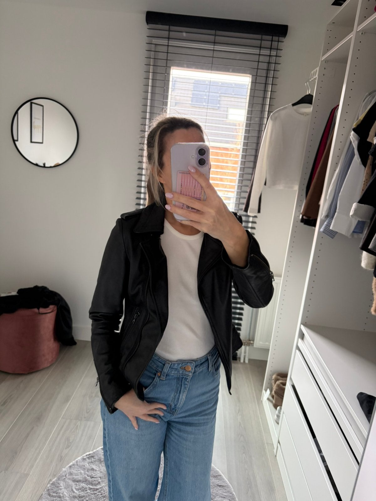 Ibana leren jasje, Verzenden, Zo goed als nieuw, Maat 34 (XS) of kleiner, Zwart