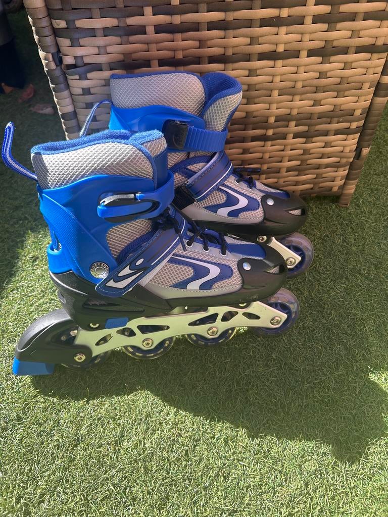 Verstelbare Inline Skates Blauw/Grijs - Maat34-37, Overige merken, Verstelbaar, Kinderen, Ophalen of Verzenden