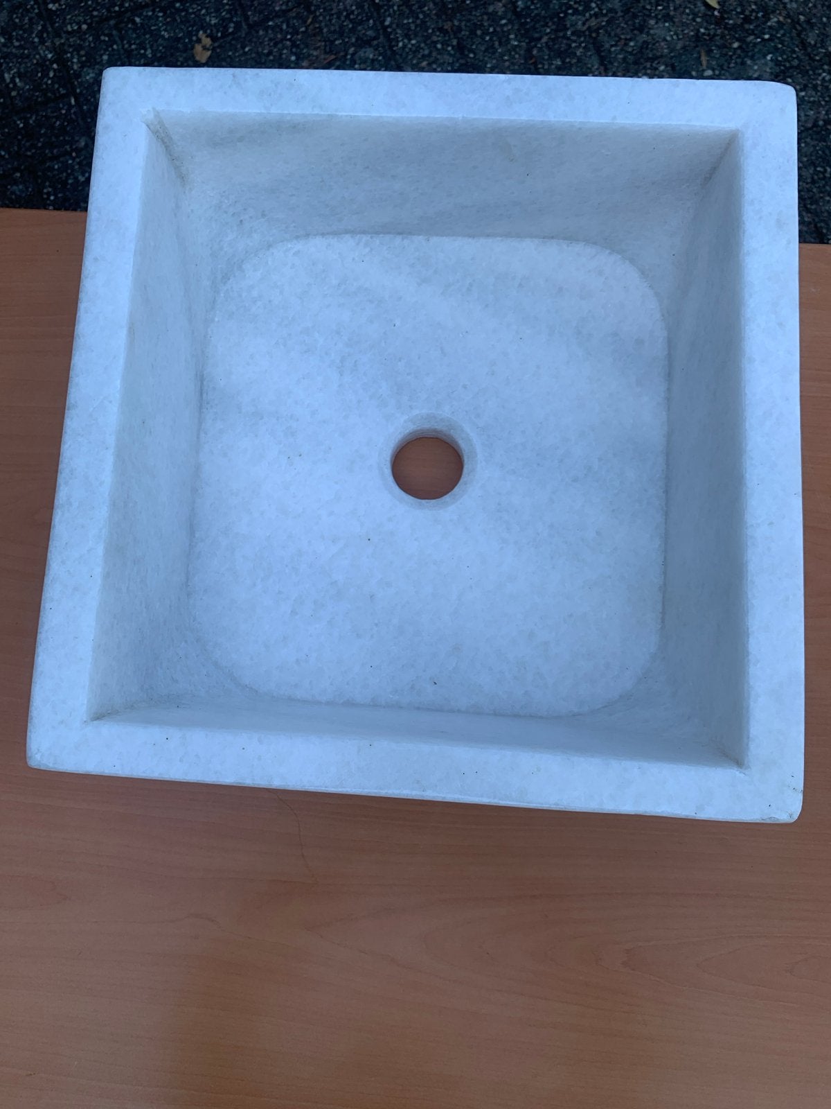 Nieuwe marmeren waskom - 30x30x15 cm, Ophalen, Nieuw, Steen, Wastafel