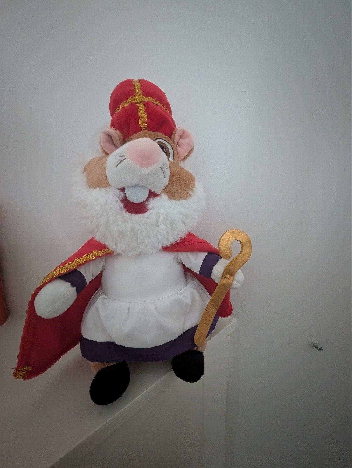 Knuffel Hamster Sinterklaas met staf, Ophalen of Verzenden, Zo goed als nieuw