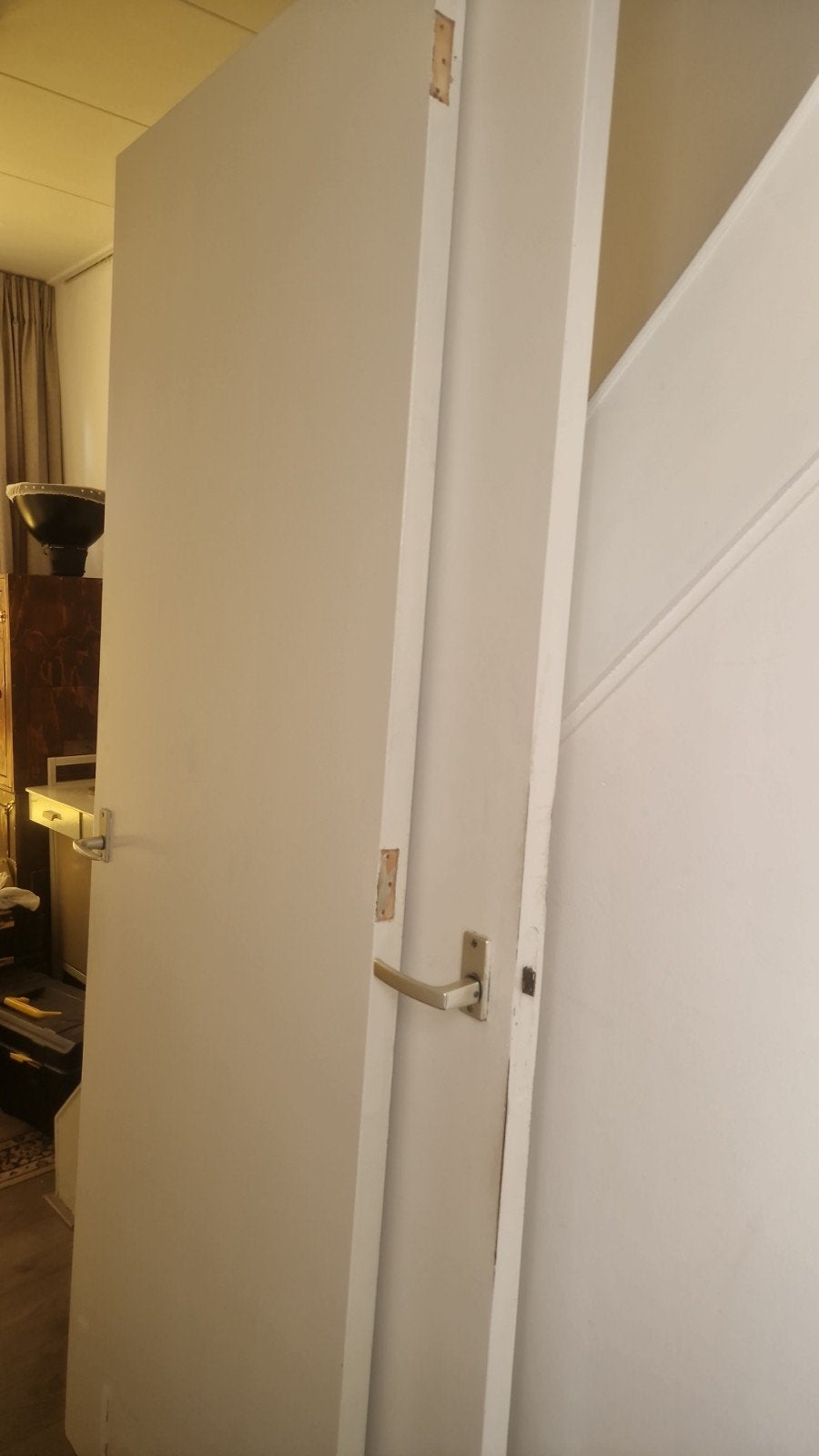 2 gebruikte opdekdeuren wit, Ophalen, Gebruikt, Simpele woningbouw deuren, Wit