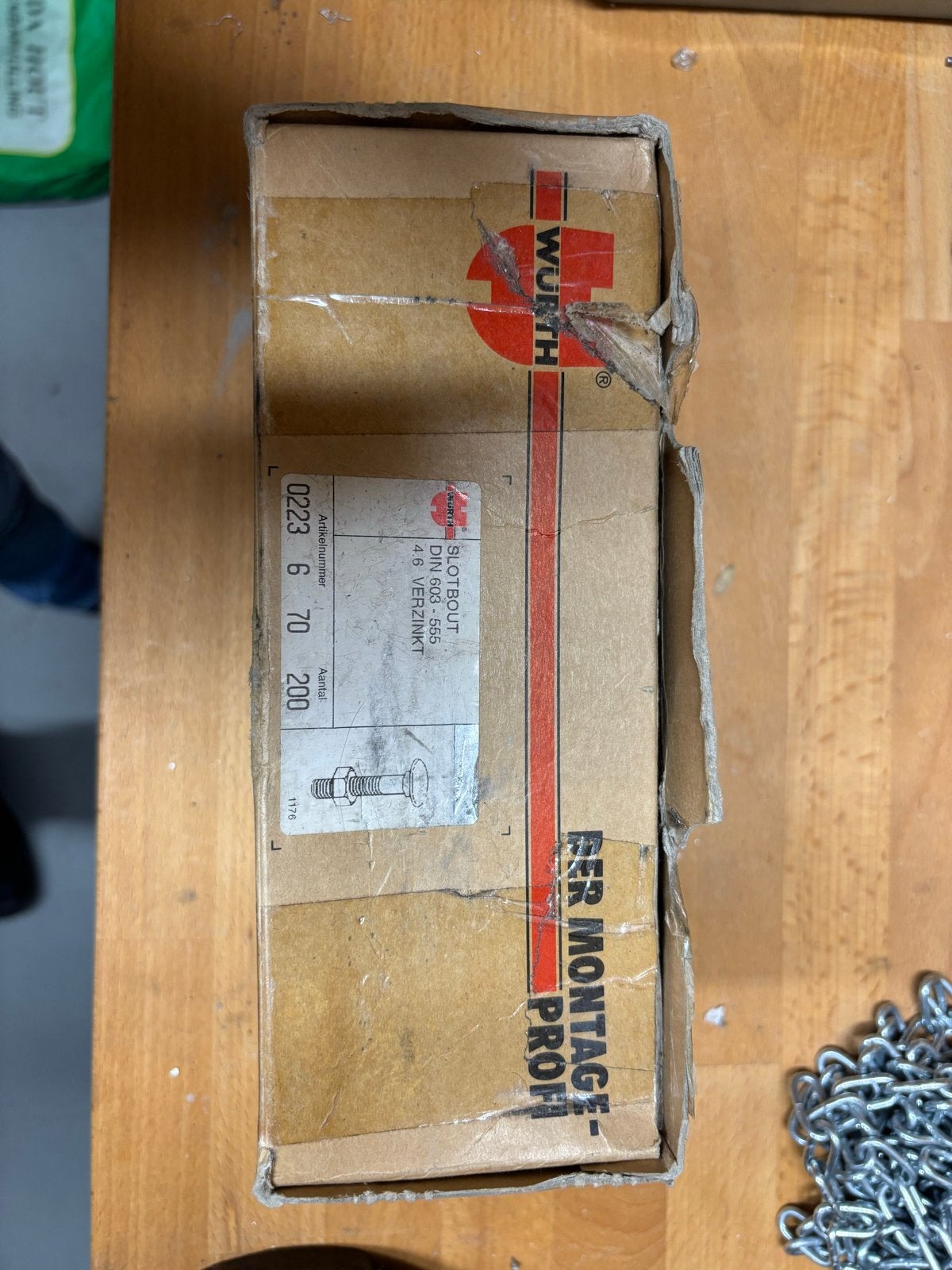 Wurth Slotbouten DIN 603 4.6 Verzinkt, Ophalen of Verzenden, Nieuw, 50 tot 100 mm, Bouten of Moeren