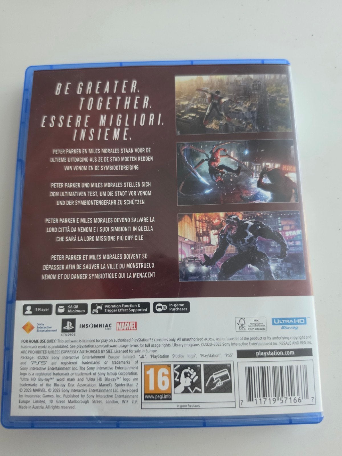 Marvel's Spider-Man 2 PS5 - Zo goed als nieuw, Avontuur en Actie, Ophalen of Verzenden, Support@playstation.com, 1 speler