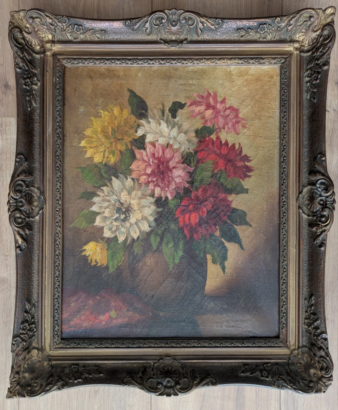 Tk prachtige mooi antiek stilleven met fraaie oude lijst., Antiek en Kunst, Ophalen
