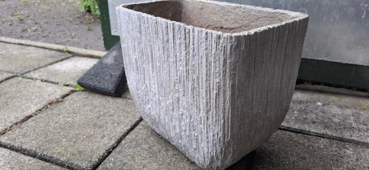 Grote binnen pot beige grijs rechthoek plantenbak, Ophalen, Steen, Minder dan 30 cm, Minder dan 60 cm
