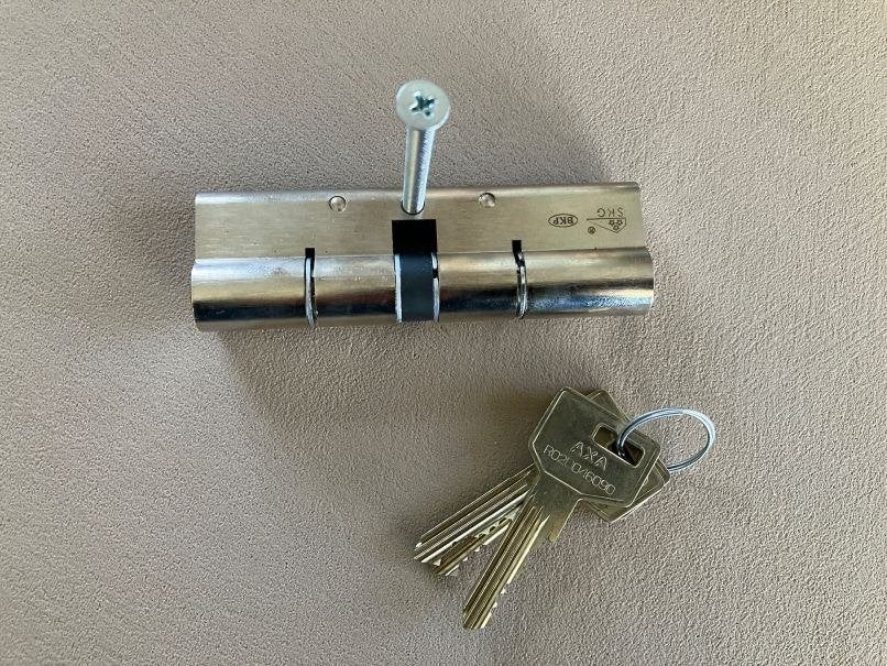 Axa Xtreme Security - SKG*** - 55/50 - cylinderslot, Ophalen of Verzenden, Zo goed als nieuw, Rvs, Slot