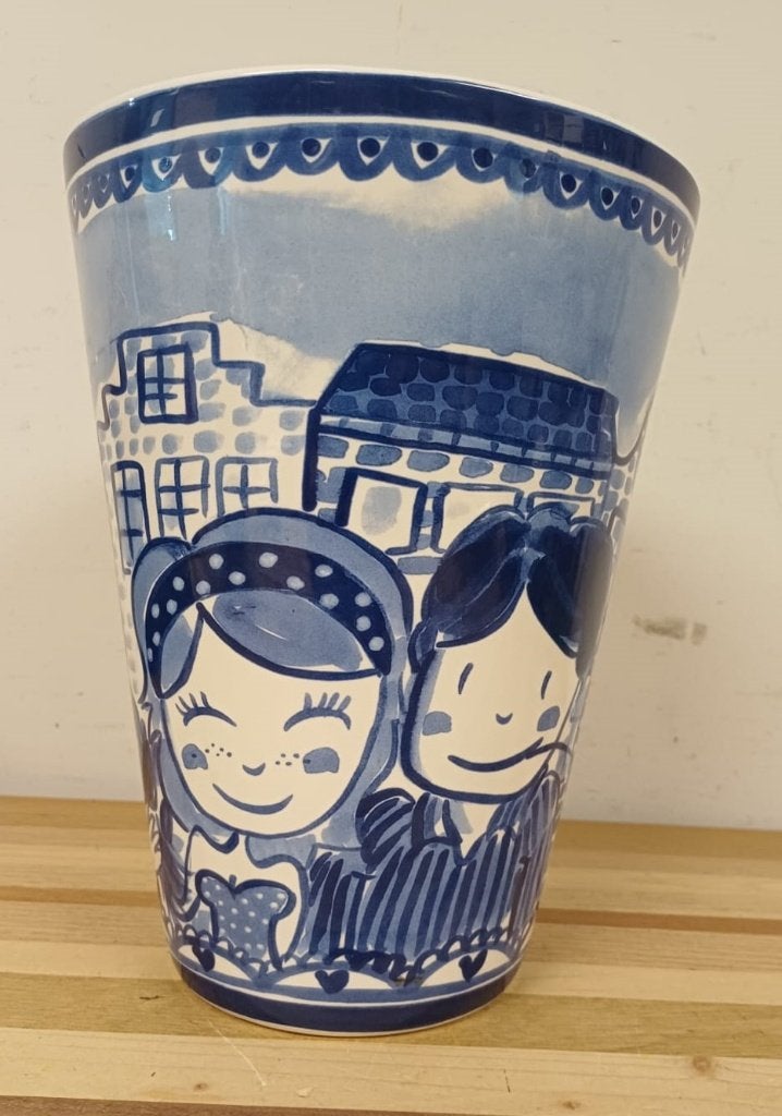 Delfts blauw - Blond Amsterdam vaas, Huis en Inrichting, 28 cm, Overige materialen, Blauw, Ophalen of Verzenden