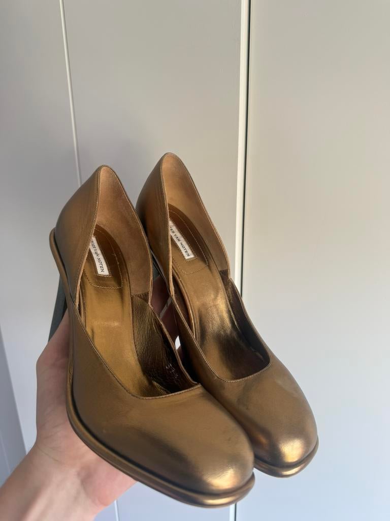 Dries Van Noten metallic pumps – maat 37,5 (Made in Italy), Kleding | Dames, Pumps, Overige kleuren, Nieuw, Ophalen of Verzenden