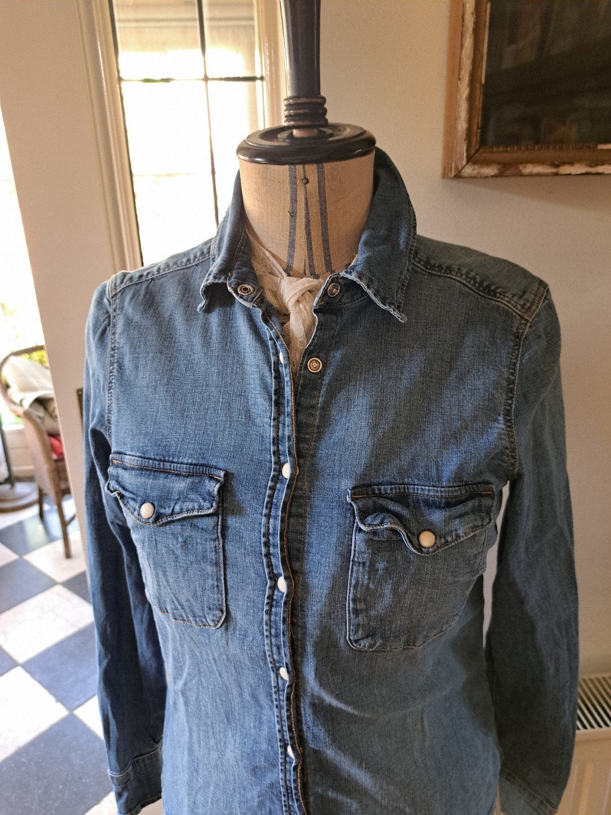 spijkerblouse LOGG 38, Verzenden, Gedragen, Maat 38/40 (M), Blauw