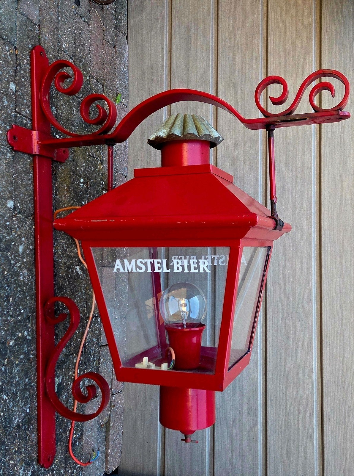 Amstel Bier gevel reclame lamp / Lantaarn, Ophalen, Gebruikt, Lichtbak of (neon) lamp