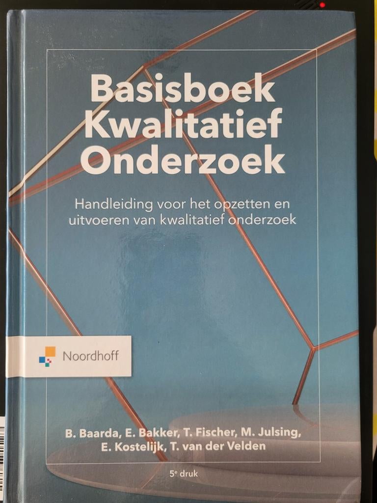 Basisboek Kwalitatief Onderzoek 5e druk, Boeken, Studieboeken en Cursussen, Zo goed als nieuw, HBO, Beta, Ophalen of Verzenden
