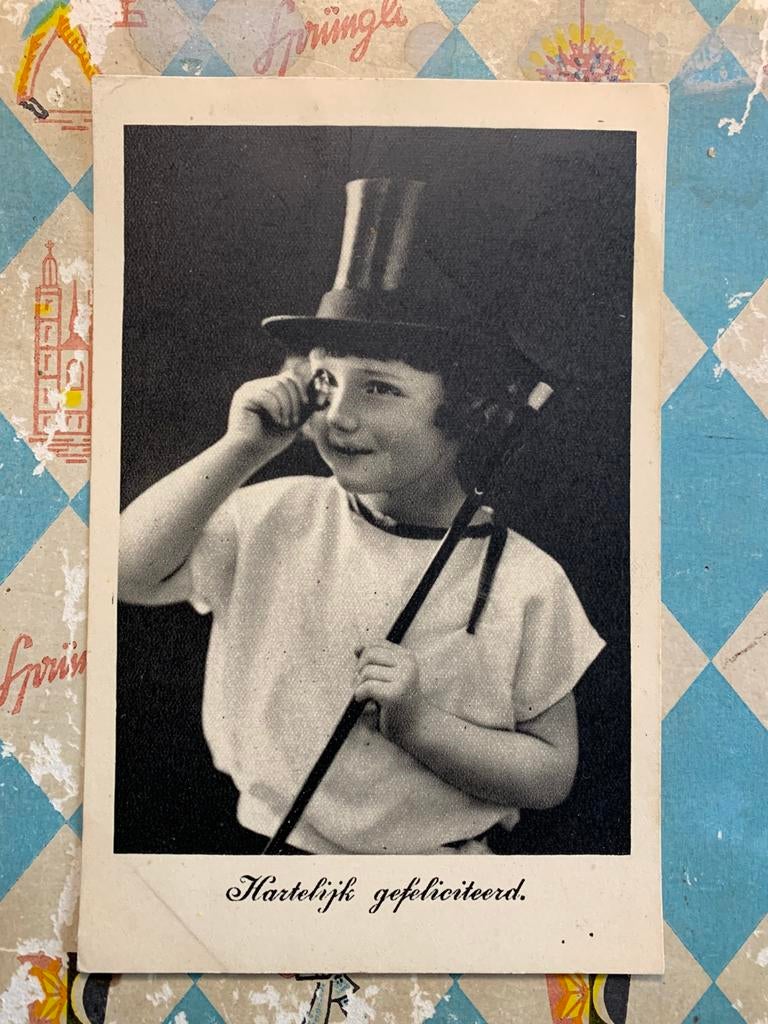 1942 Meisje met hoge hoed (NN), Ophalen of Verzenden, 1940 tot 1960, Gelopen, Kinderen