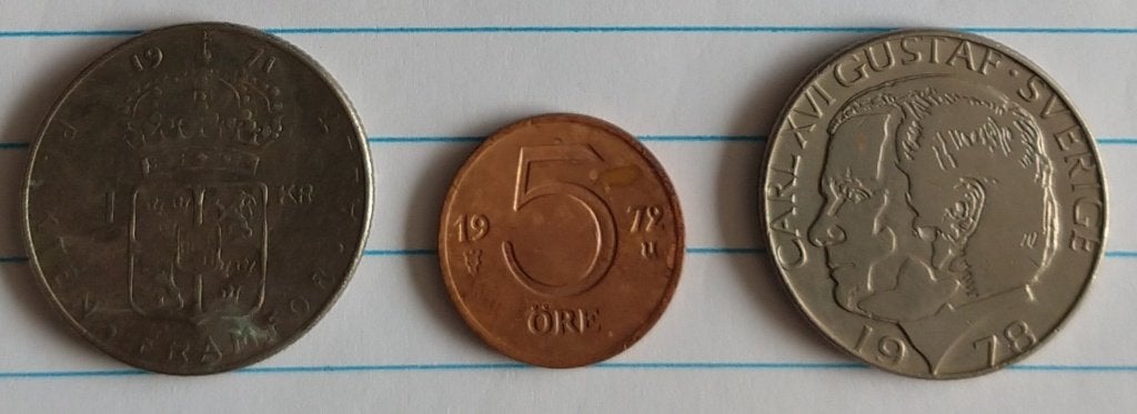 zweedse munten uit 1971, 1972 en 1978, volgnr 51, Ophalen of Verzenden, Overige landen, Losse munt