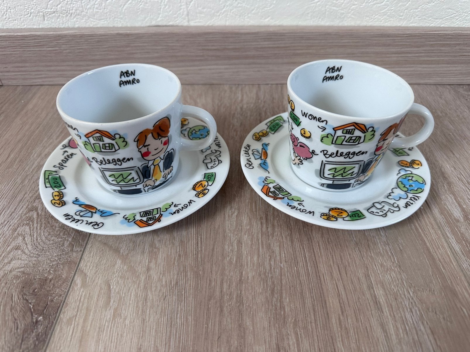 2x Kop en schotel Blond Amsterdam ABN AMRO Limited Edition, Ophalen
