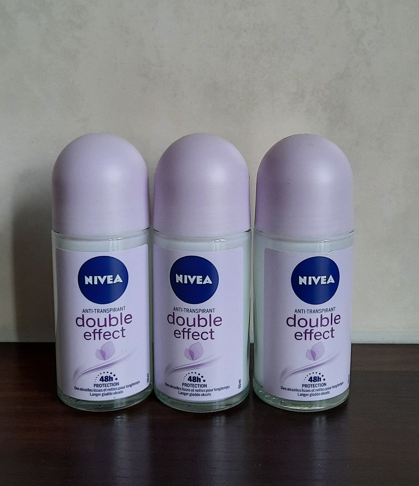 Nieuw 3x nivea deo dubbel effect - anti transpirant 48u, Ophalen of Verzenden, Nieuw, Deodorant of Bodyspray