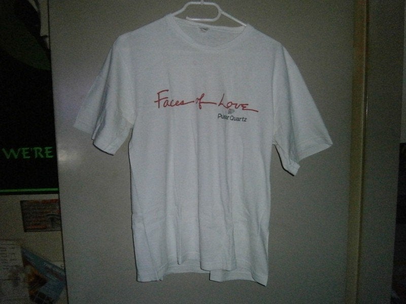 80's Vintage : Pulsar Quartz, Faces Of Love, Wit, XL, Katoen, Ophalen, Gedragen, Maat 56/58 (XL), Wit
