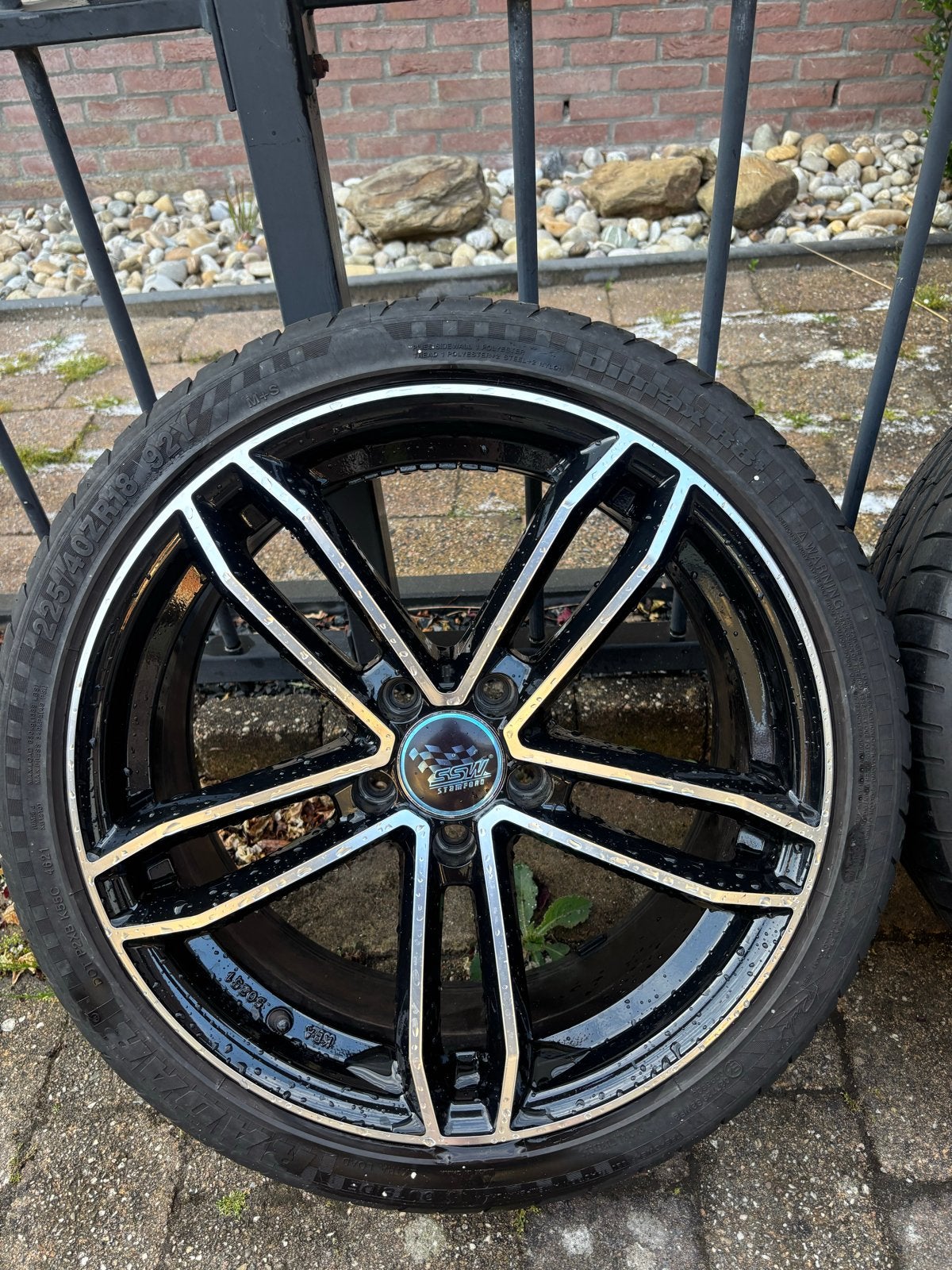 Monaco wheels velgen set + band 18 inch., Auto-onderdelen, Banden en Velgen, Gebruikt, Banden en Velgen, 17 inch, Ophalen of Verzenden