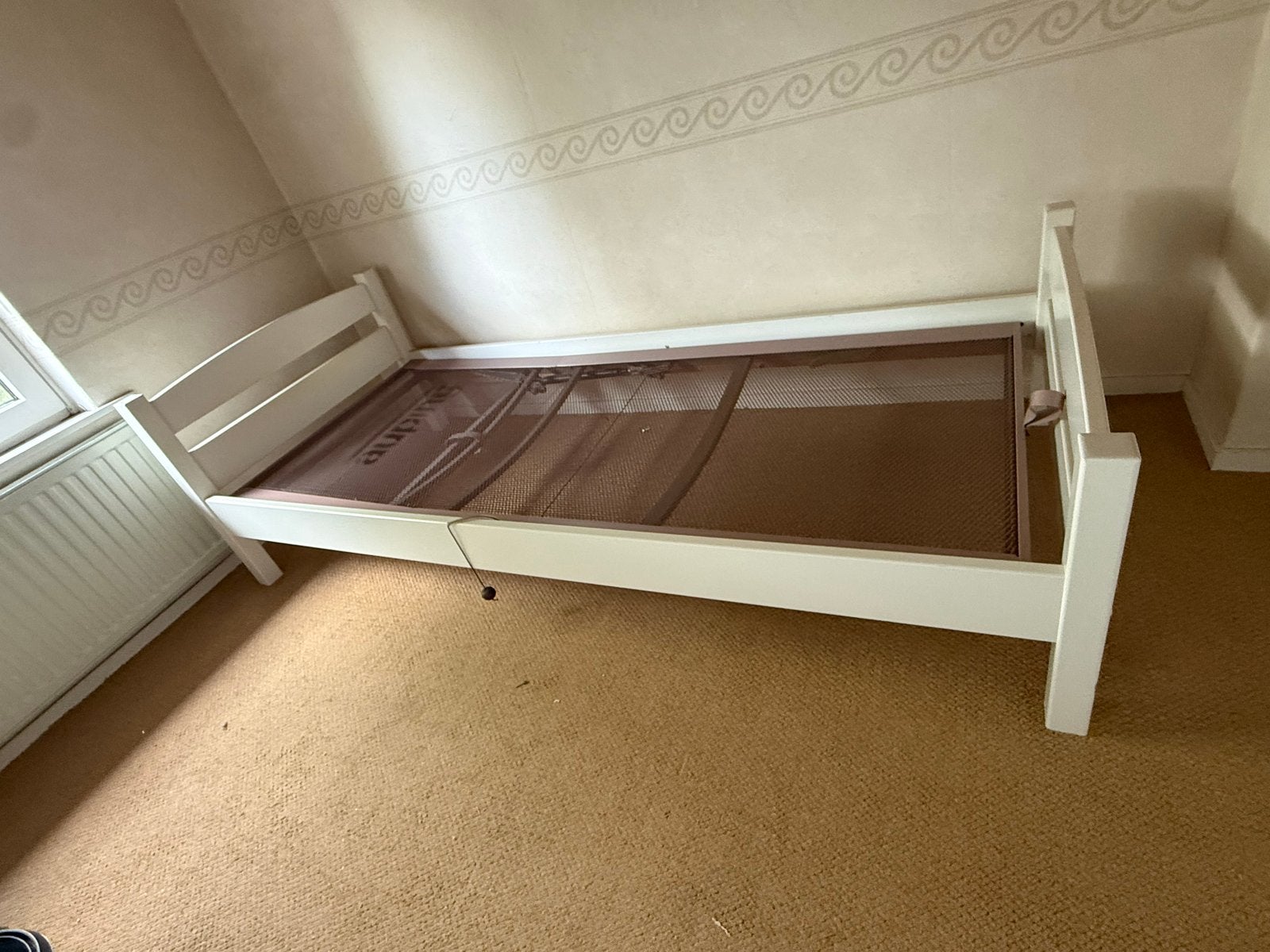 Eenpersoonsbed aupingbed, Ophalen, Eenpersoons, Wit, Hout