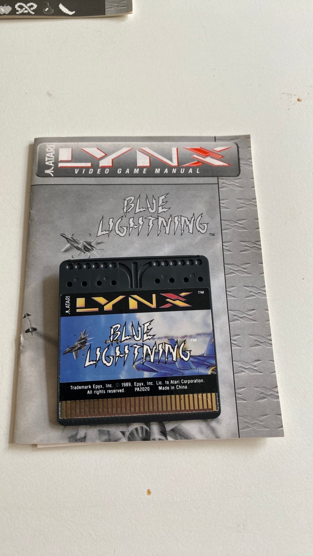 Atari lynx spel blue lightning met boekje, 1 speler, Ophalen of Verzenden, Zo goed als nieuw, Atari Lynx