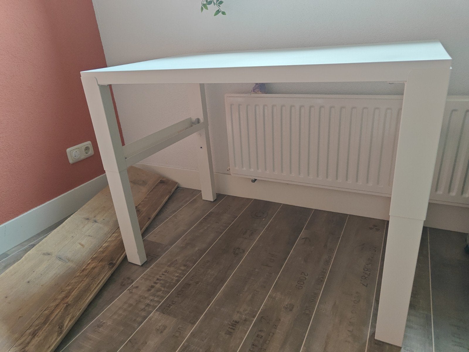 IKEA PÅHL verstelbaar bureau wit 96x58 cm, Ophalen, In hoogte verstelbaar