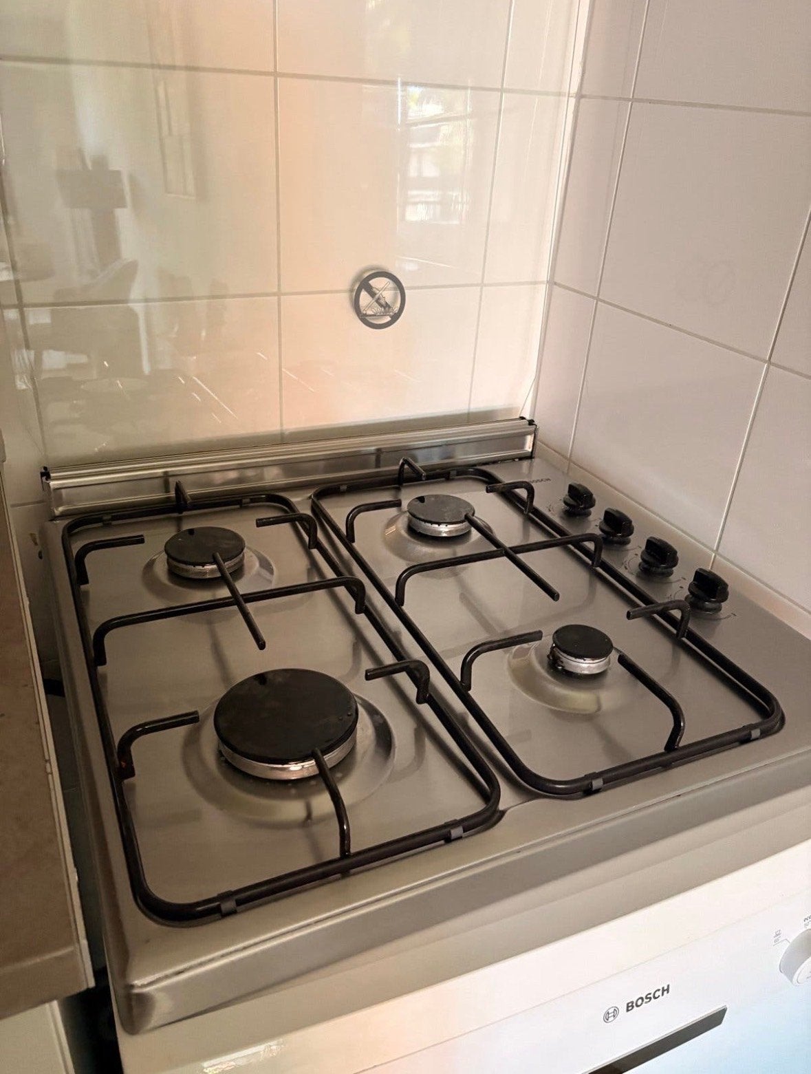 Goed onderhouden Bosch gas kookplaat, Ophalen, Gebruikt, 4 kookzones, Inbouw