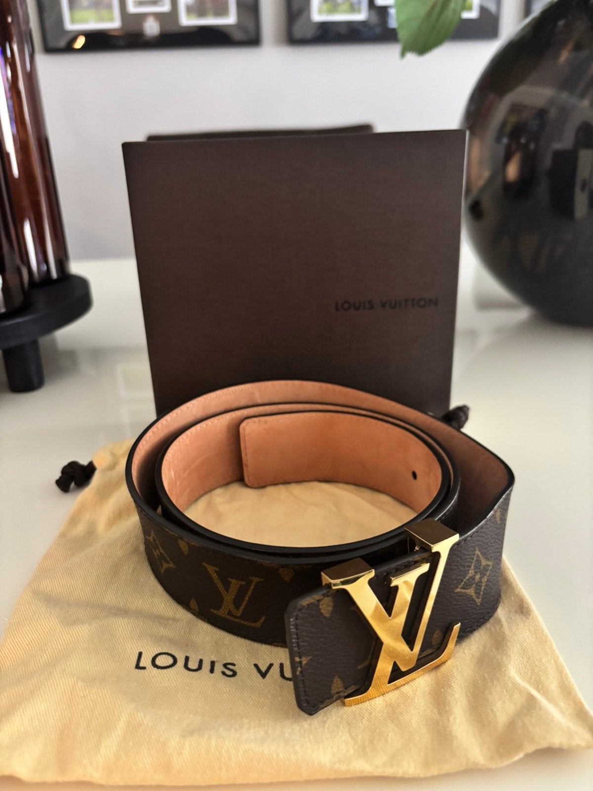 Louis vuitton riem 105 cm, Ophalen, Zo goed als nieuw, Zwart, 100 cm of meer