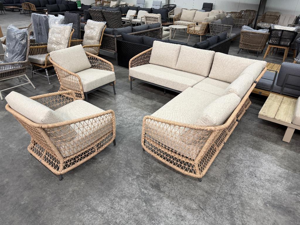Vienna hoek loungeset incl. stoelen | zand 223x223cm, Tuin en Terras, Tuinsets en Loungesets, Ophalen, Aston Martinlaan 36, Aluminium
