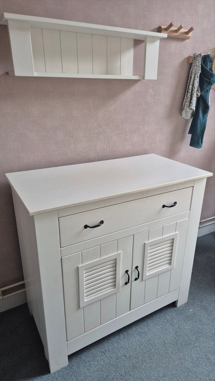 Gratis af te halen: Wit Ledikant met Commode en Wandplank -, Ophalen, Gebruikt, Ledikant