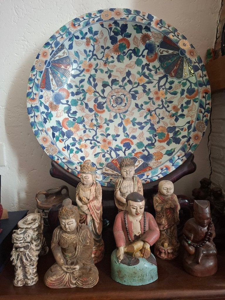 Japanse Satsuma Schotel Gemarkeerd Dai Nippon 20e eeuw  62cm, Ophalen