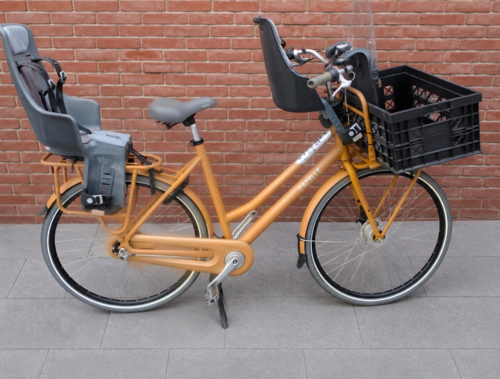 Gazelle Heavy Duty transportfiets dames, Ophalen, 2 zitjes, Gebruikt, Mandje