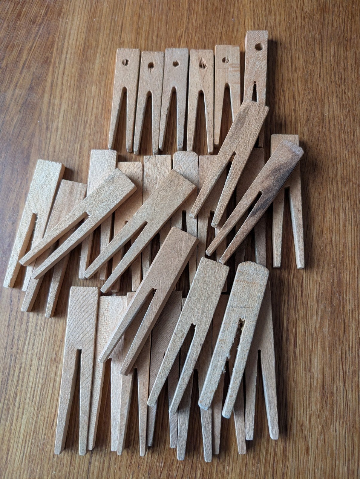 Vintage houten wasknijpers - set van 25, Ophalen of Verzenden